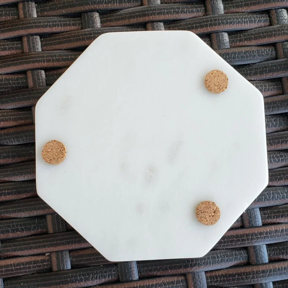 NWT Zeal Living white marble coasters set of 4